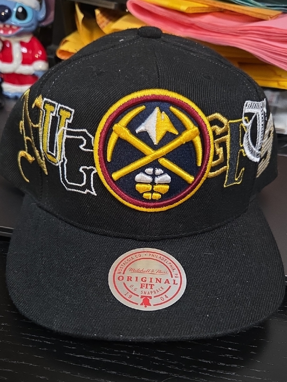 Mitchell & Ness Black Denver Nuggets Embroidered Snapback